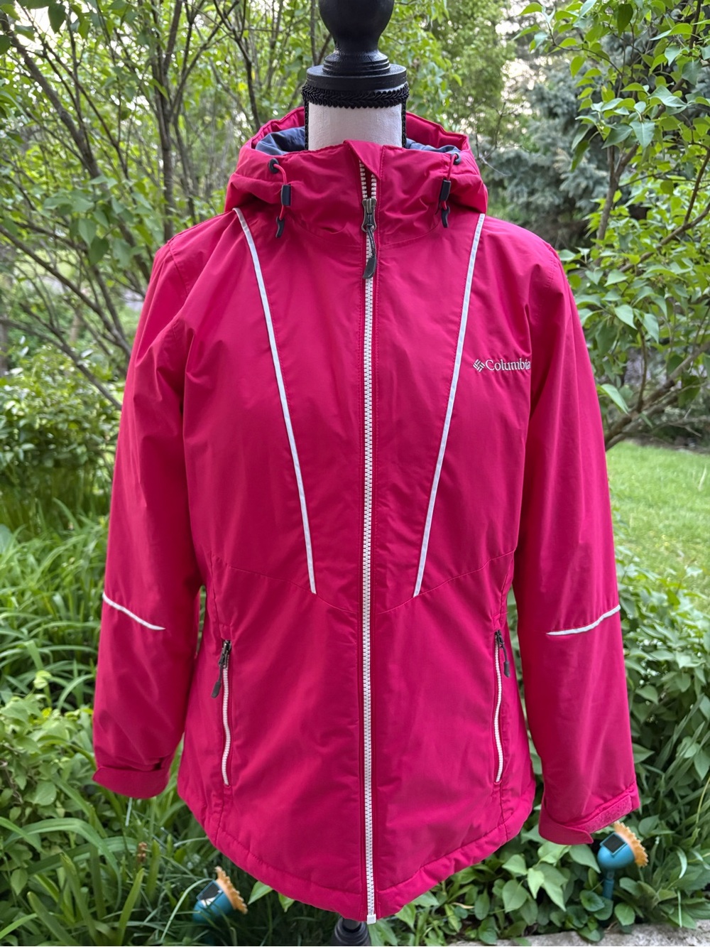 Columbia Bright Pink Hooded Waterproof Jacket